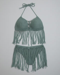 Conjunto Flecos Verde Oliva Crochet