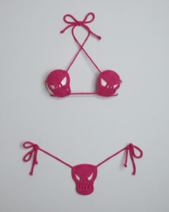 Top Bikini Rosa Atrevido Crochet